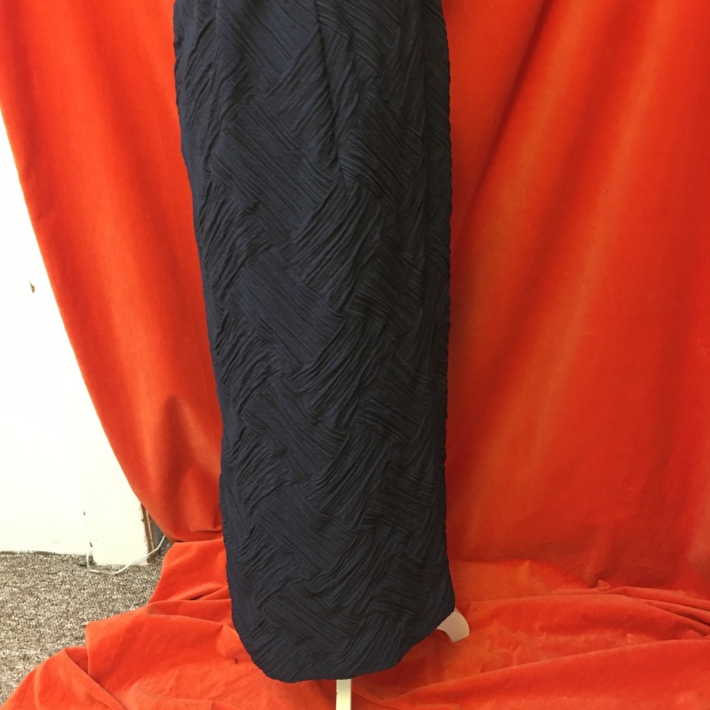 Issey Miyake textured ruched midi skirt blue & black size 2 - Picture 4 of 8